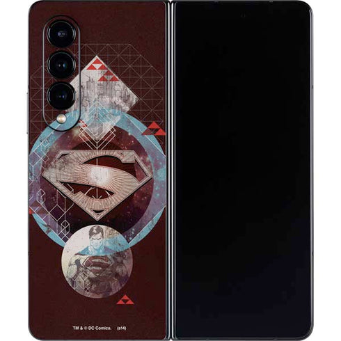 DC Comics Superman Purple Abstract Collage Galaxy Z Fold4 5G Skin